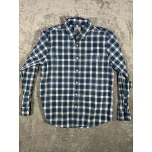 American Eagle Shirt Mens Large Blue Green Plaid Long‎ Sleeve Button Down